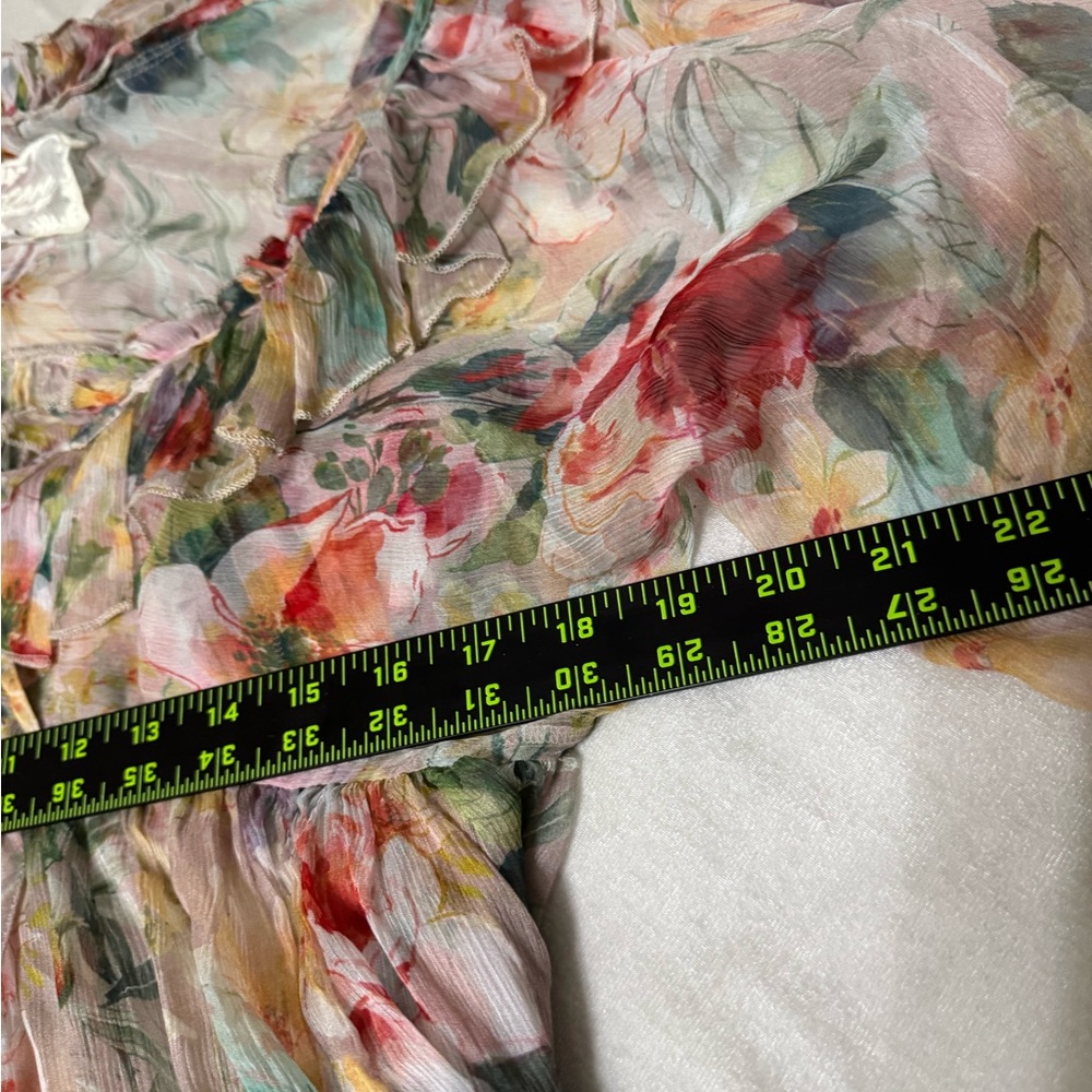 Johnny Was Floral Ruffle Blouse Size Med - Picture 3 of 7